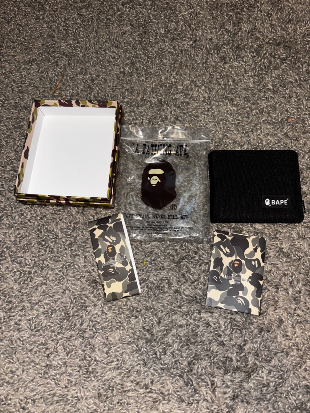 Bape Multicolor Camo Box Set with Black Branded Pouch